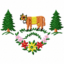 Cows Embroidery Design 6